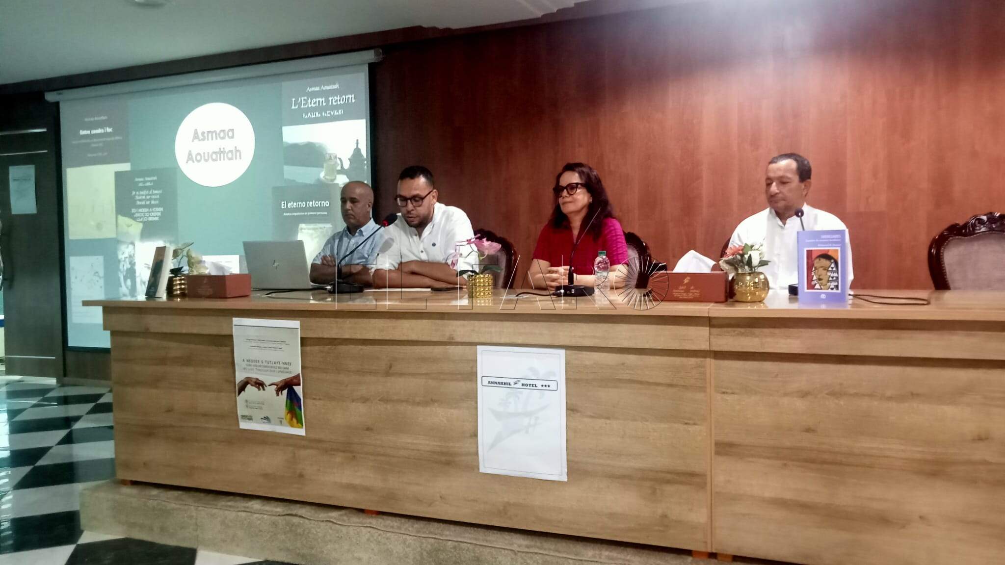 Mohamed Hammou durante su ponencia en el marco del congreso internacional celebrado en Nador. -Cedida por el escritor-