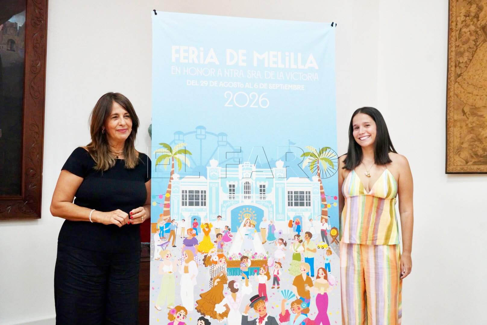 Laura Cantón Canto junto a la consejera de Cultura, Fadela Mohatar, el día de la presentación oficial del cartel. -CAM-