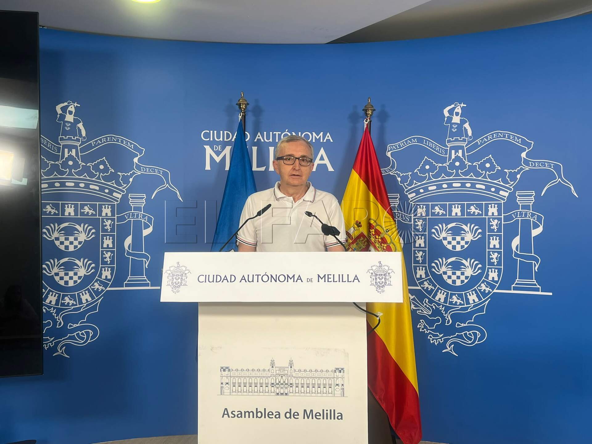 José Miguel Tasende, presidente de Vox en la rueda de prensa.