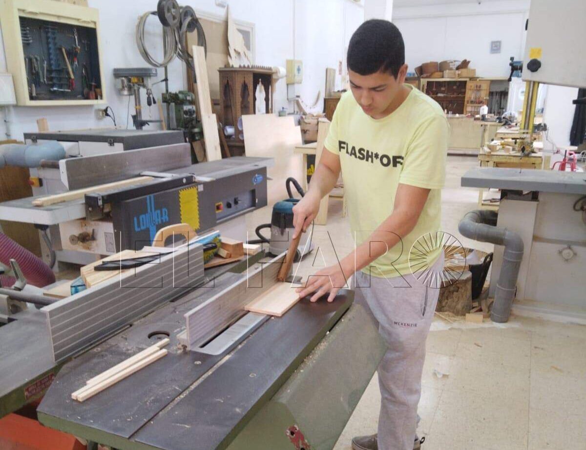 Mustafa Salama, hace dos años en el taller de la EAMM. -Cedida por Salama-