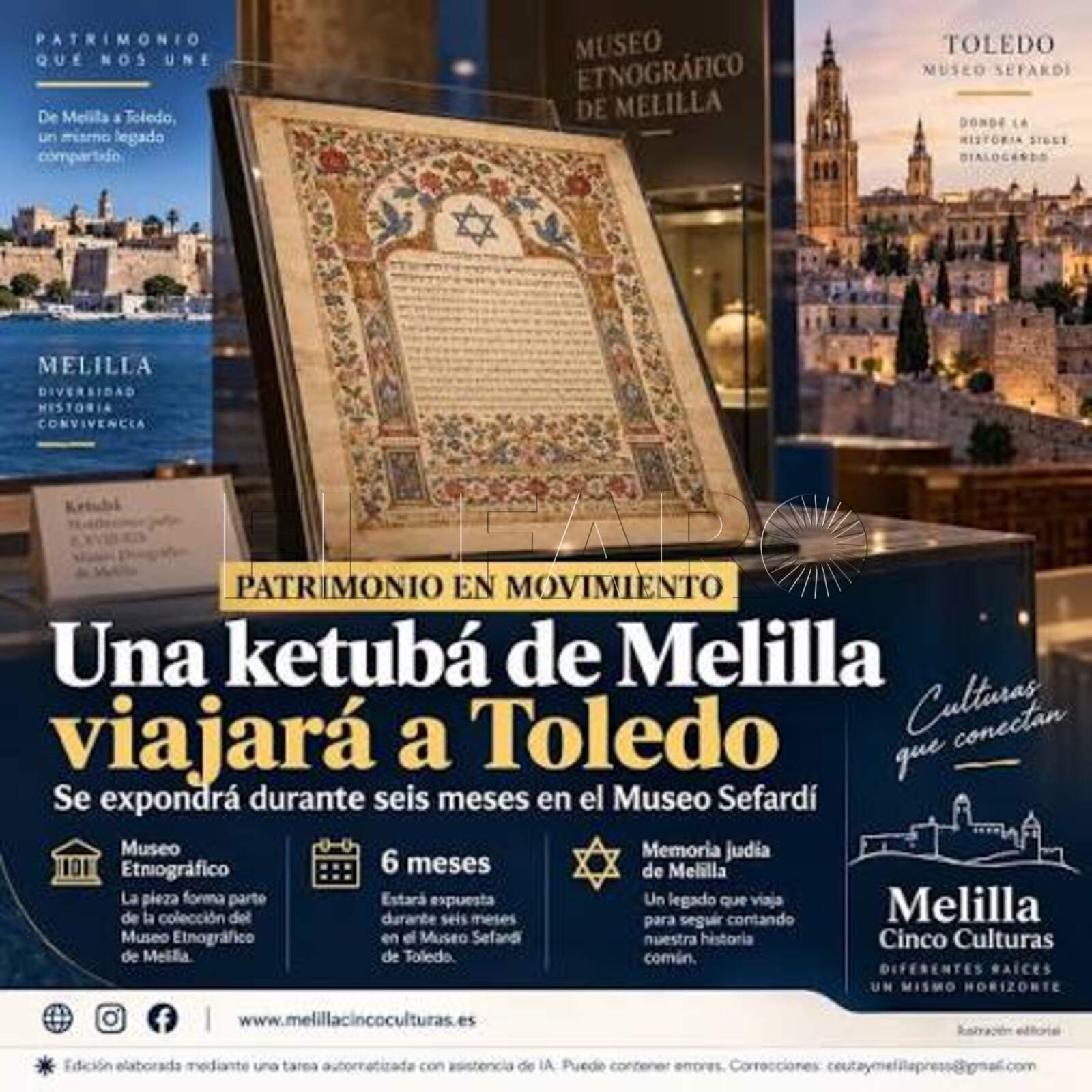Una ketubá del patrimonio melillense se presenta en el Museo Sefardí de Toledo