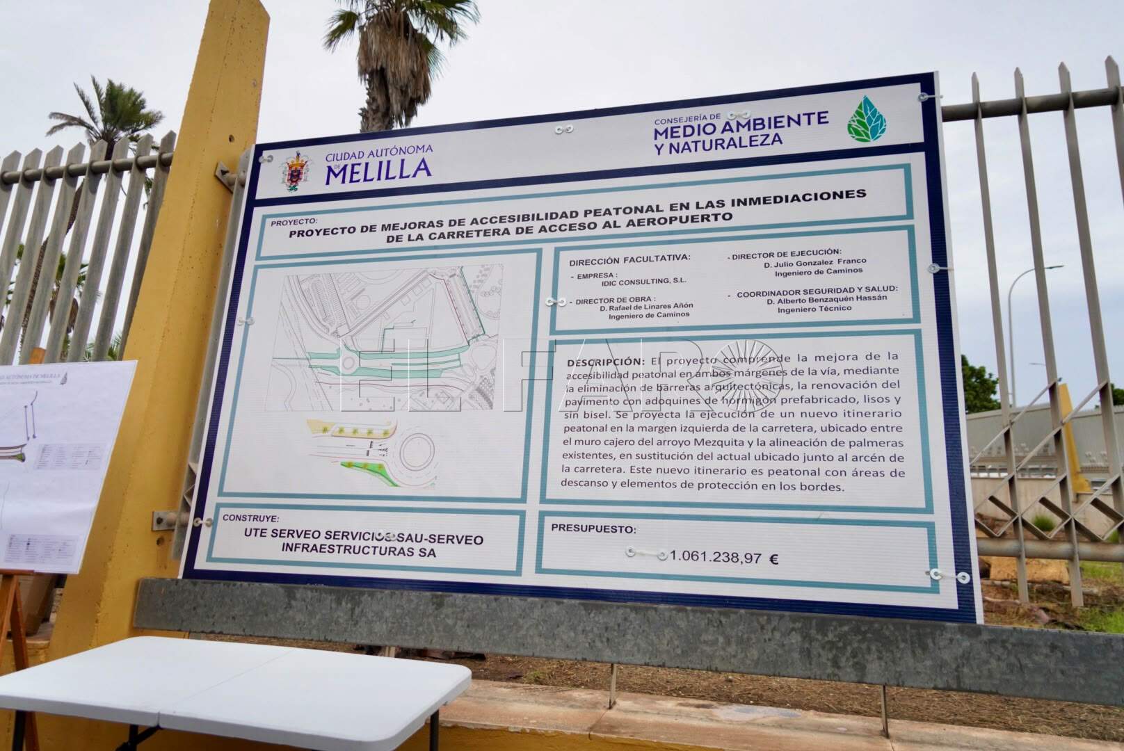 Comienzan las obras para mejorar el acceso peatonal en las inmediaciones del aeropuerto