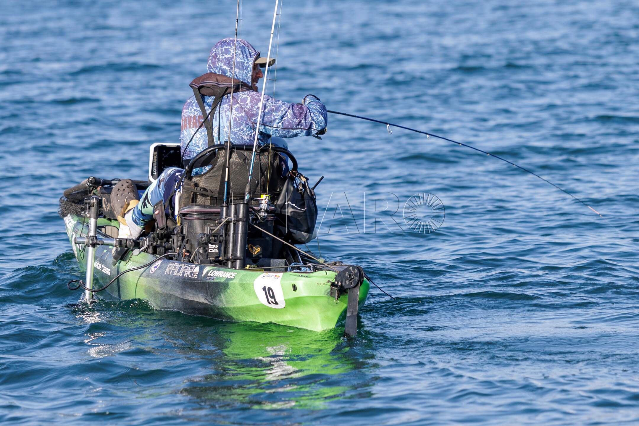 Miguel Mellado se coloca al frente del Campeonato de España de pesca desde kayak en Melilla (Incluye galería de fotos)