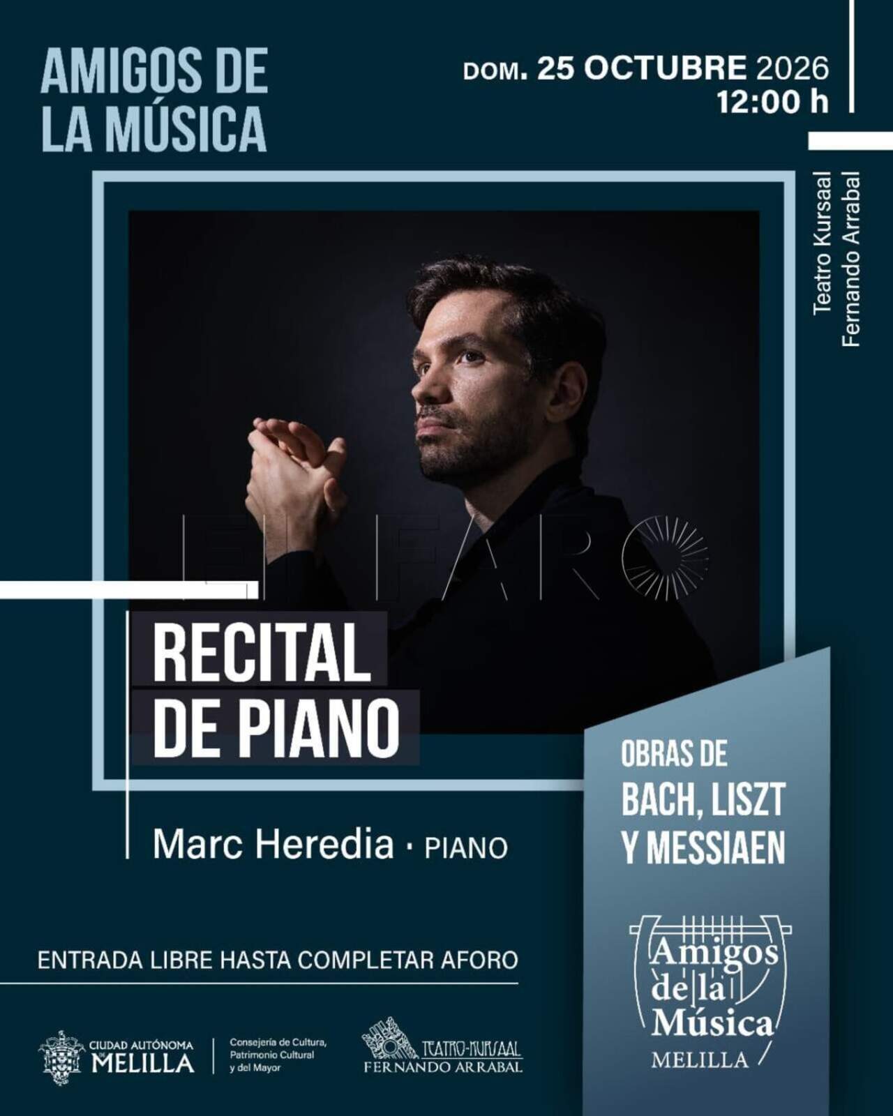 El pianista Marc Heredia ofrecerá un recital dedicado a la espiritualidad a través de la música